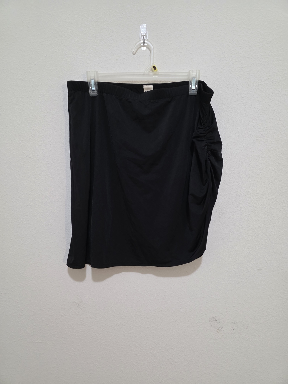 Classic Black Swim Mini Skirt with Side Ruching